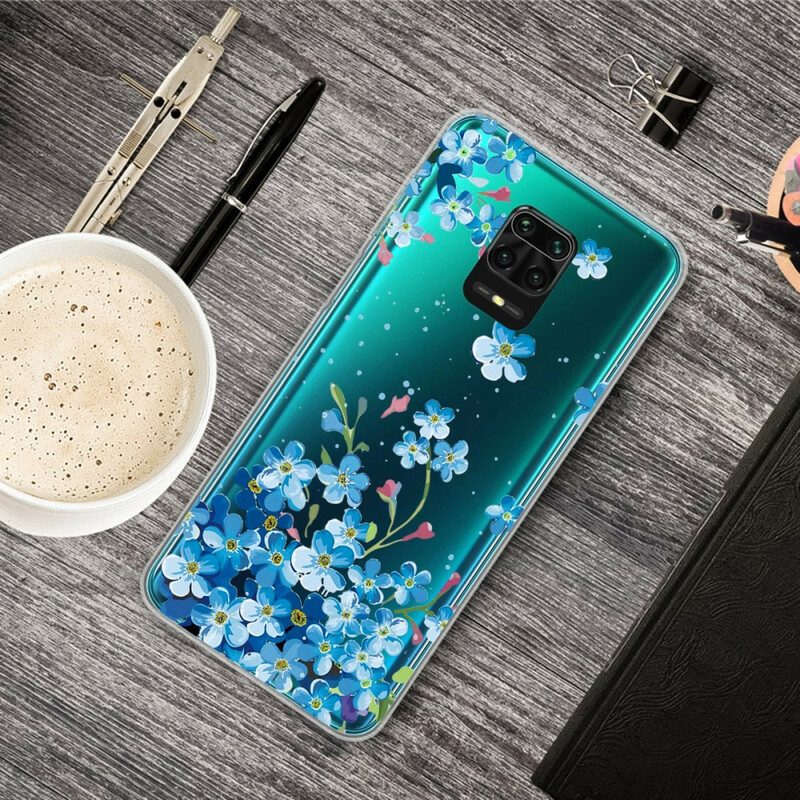 Skal För Xiaomi Redmi Note 9S / Note 9 Pro Blå Blommor