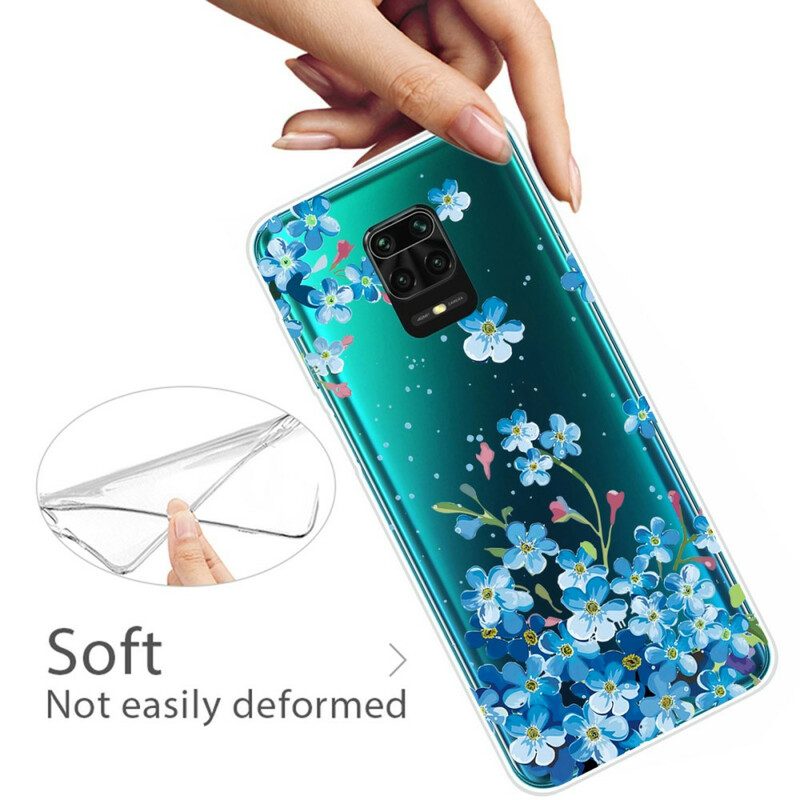 Skal För Xiaomi Redmi Note 9S / Note 9 Pro Blå Blommor