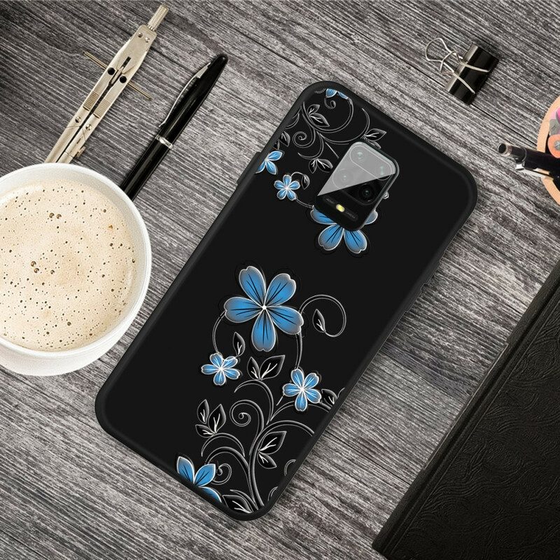 Skal För Xiaomi Redmi Note 9S / Note 9 Pro Blå Blommor