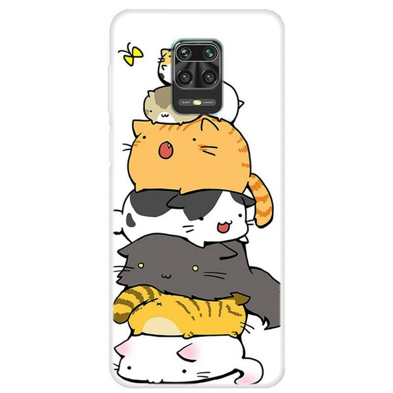 Skal För Xiaomi Redmi Note 9S / Note 9 Pro Hög Med Tecknade Katter