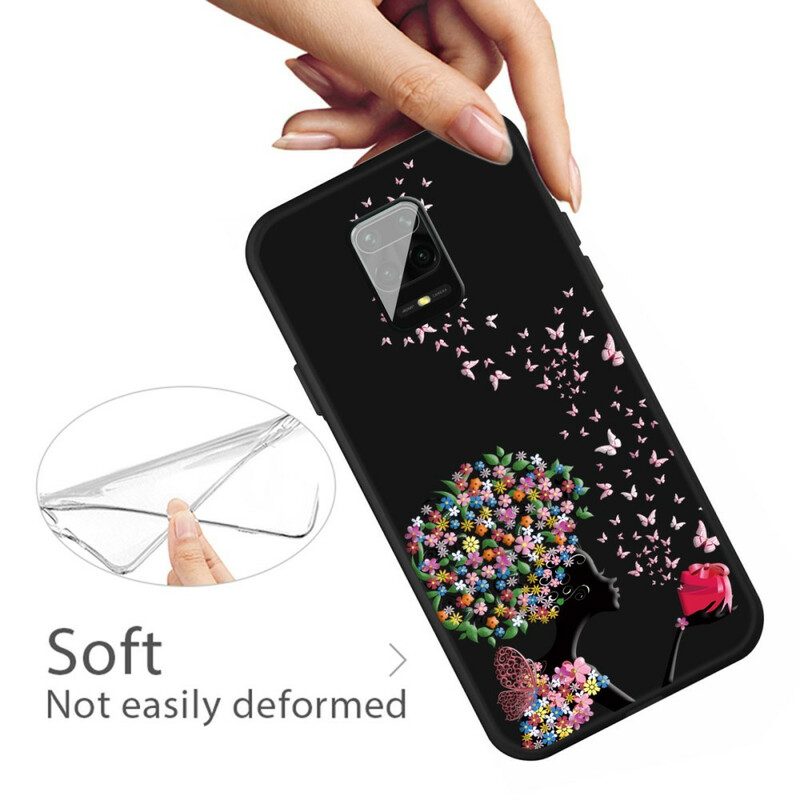 Skal För Xiaomi Redmi Note 9S / Note 9 Pro Kvinna Med Blomhuvud