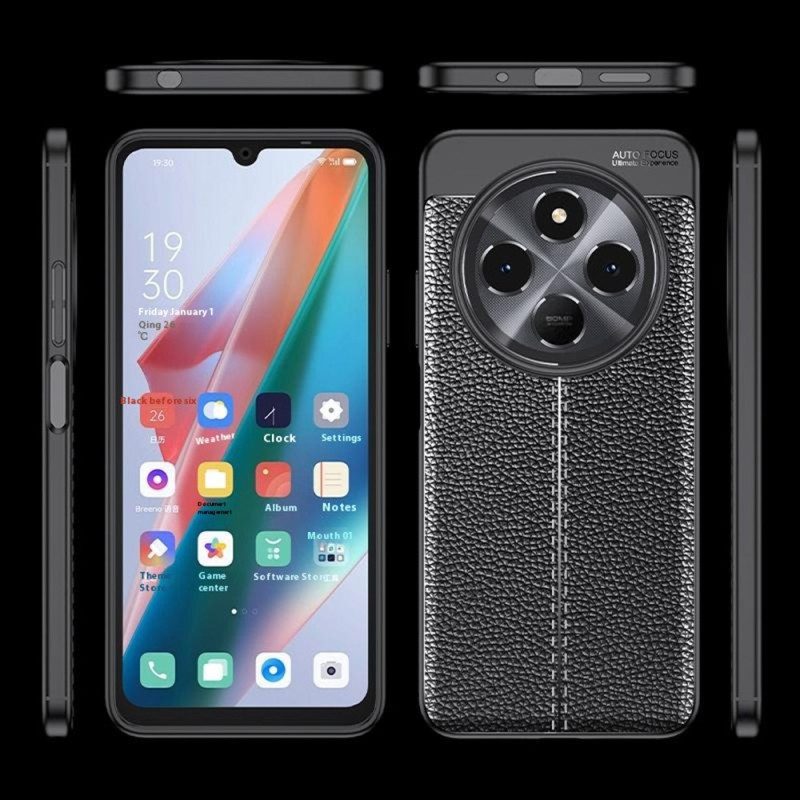 Skal Poco C75 Telefonfodral Litchistruktur