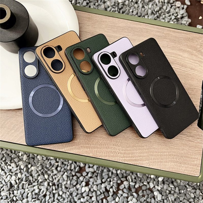 Skal Poco X7 Pro 5g Telefonfodral Magsafe-kompatibel Med Texturerat Lädermönster