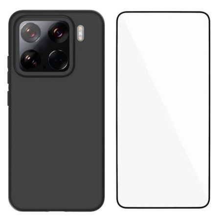 Skal Xiaomi 15 2-i-1-silikon Med Skärmskydd I Härdat Glas