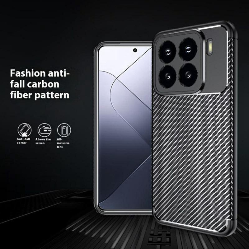 Skal Xiaomi 15 Telefonfodral Kolfibertextur Och Värmeavledning