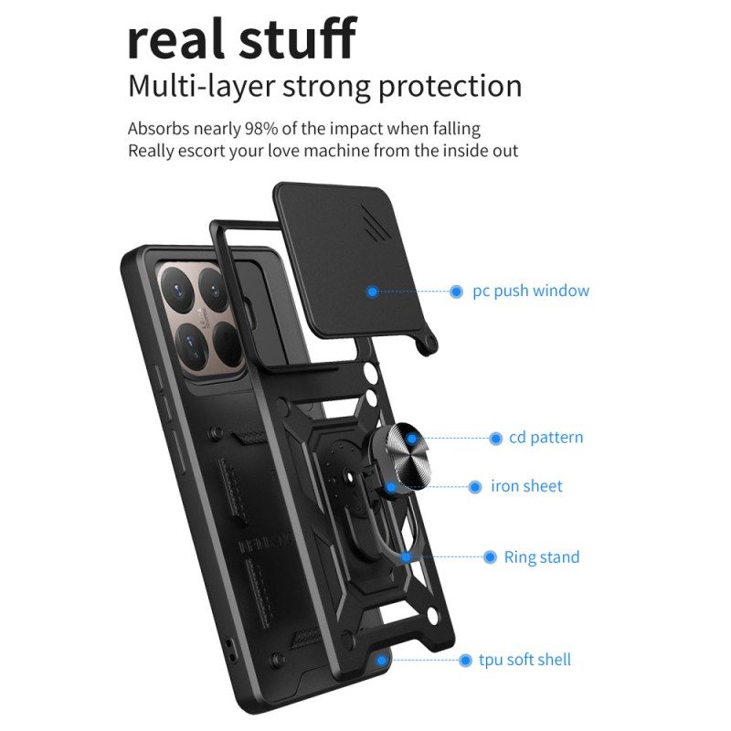 Skal Xiaomi 15t Pro Skjutbart Kameraskydd Och Stativ