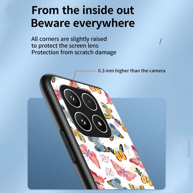 Skal Xiaomi 17 Fjärilsmönster I Härdat Glas