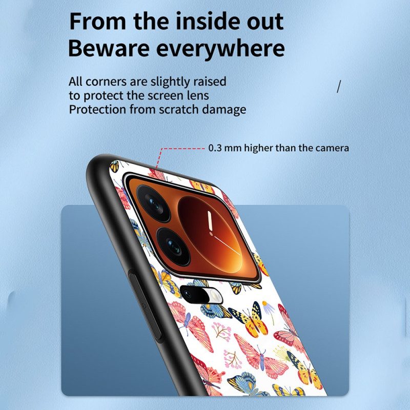 Skal Xiaomi 17 Pro Fjäril I Härdat Glas