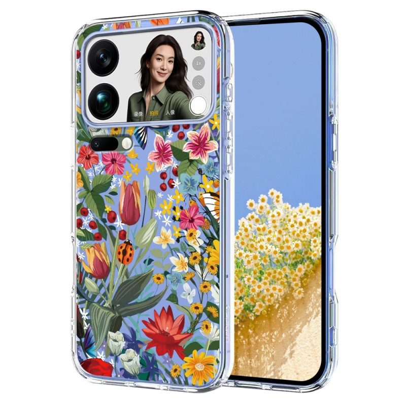 Skal Xiaomi 17 Pro Max Fjärilar Och Blommor