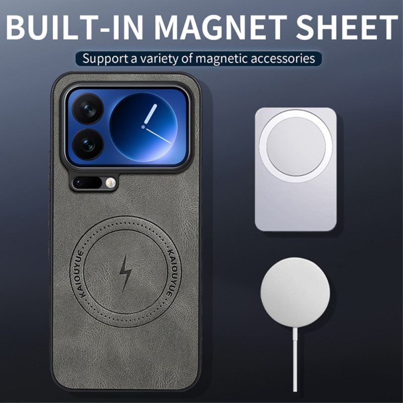 Skal Xiaomi 17 Pro Max Telefonfodral Magsafe Lädereffekt