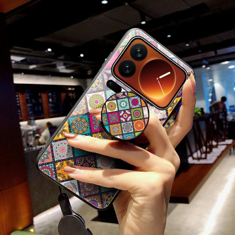 Skal Xiaomi 17 Pro Max Telefonfodral Patchwork-ställ Och Rem