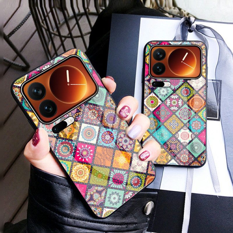 Skal Xiaomi 17 Pro Max Telefonfodral Patchwork-ställ Och Rem