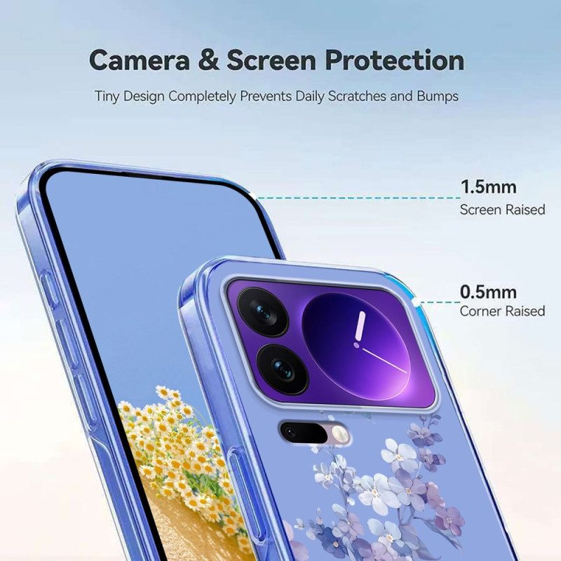 Skal Xiaomi 17 Pro Transparenta Fjärilar Och Blommor