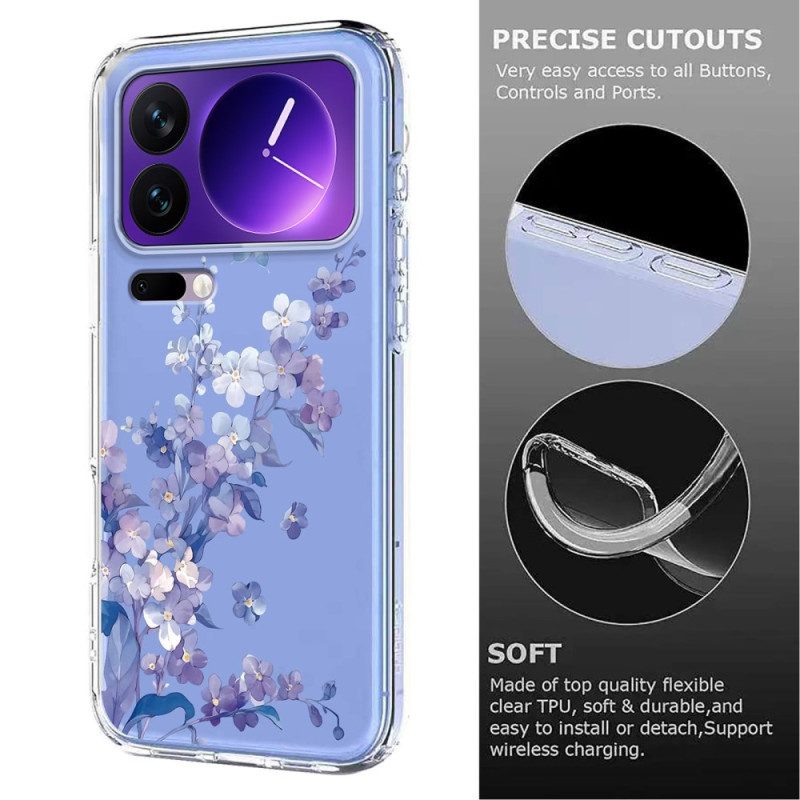 Skal Xiaomi 17 Pro Transparenta Fjärilar Och Blommor