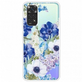 Skal Xiaomi Redmi Note 11 Pro / 11 Pro 5G Akvarell Blå Blommor