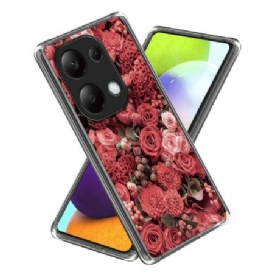 Skal Xiaomi Redmi Note 13 Pro 4g Röda Och Rosa Blommor