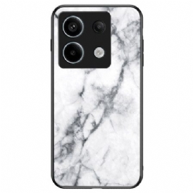 Skal Xiaomi Redmi Note 13 Pro 5g Vit Marmormönster Härdat Glas