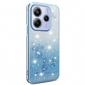 Skal Xiaomi Redmi Note 14 4g Tonade Blommor Med Glitter