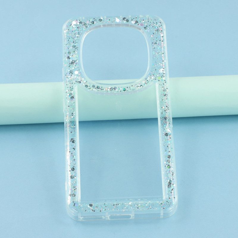 Skal Xiaomi Redmi Note 14 Pro 4g Telefonfodral Transparent Med Glitterkanter
