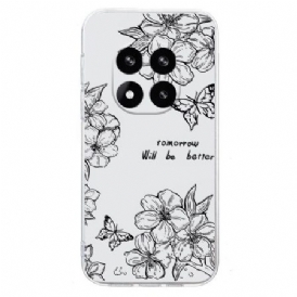 Skal Xiaomi Redmi Note 14 Pro 5g Fjärils- Och Blomteckning