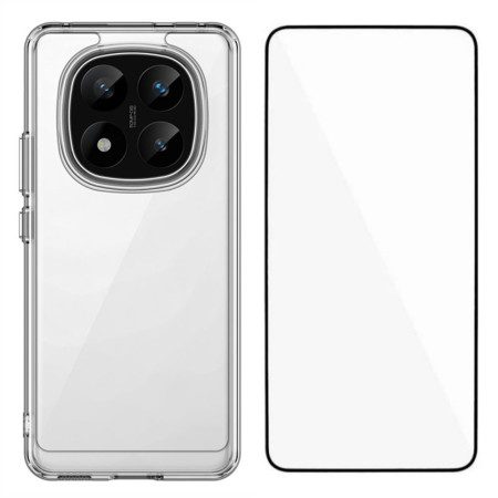 Skal Xiaomi Redmi Note 14 Pro 5g Genomskinligt Med Heltäckande Skärmskydd I Härdat Glas