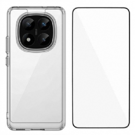 Skal Xiaomi Redmi Note 14 Pro 5g Genomskinligt Med Heltäckande Skärmskydd I Härdat Glas