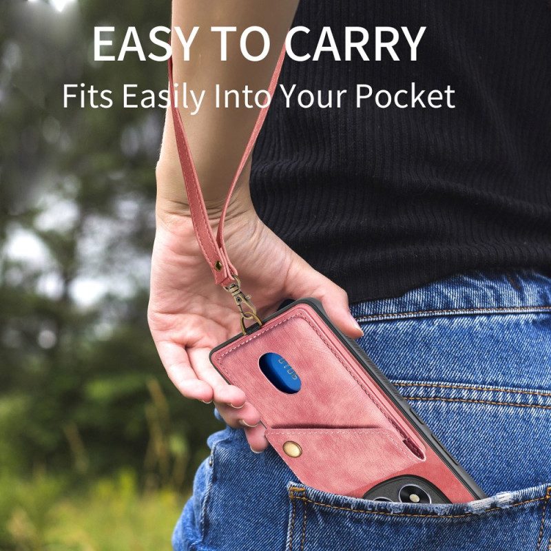 Skal Xiaomi Redmi Note 14 Pro 5g Korthållare Och Rem I Lädereffekt