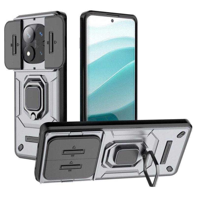 Skal Xiaomi Redmi Note 14 Pro 5g Telefonfodral Slitstark Ringhållare Och Linsskydd