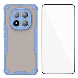 Skal Xiaomi Redmi Note 14 Pro Plus 5g Halvtransparent Silikon Med Skärmskydd I Härdat Glas