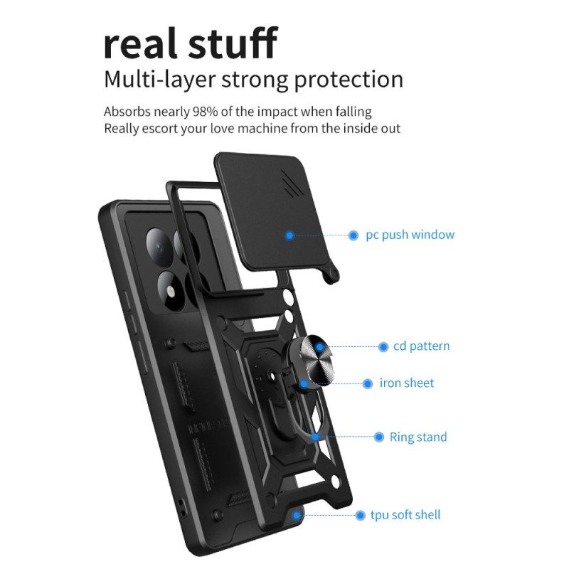 Skal Xiaomi Redmi Note 15 Pro 5g Telefonfodral Skjutbart Kameraskydd Och Stativ