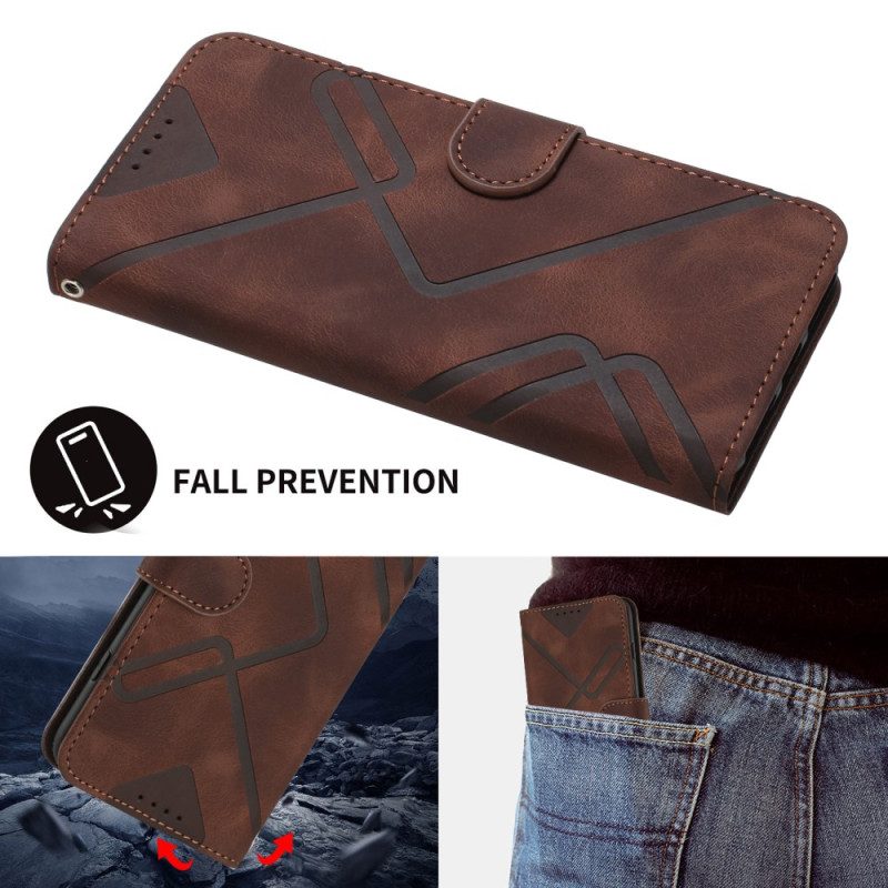 Skyddsfodral Poco X7 Pro 5g Geometriska Linjer Med Rem