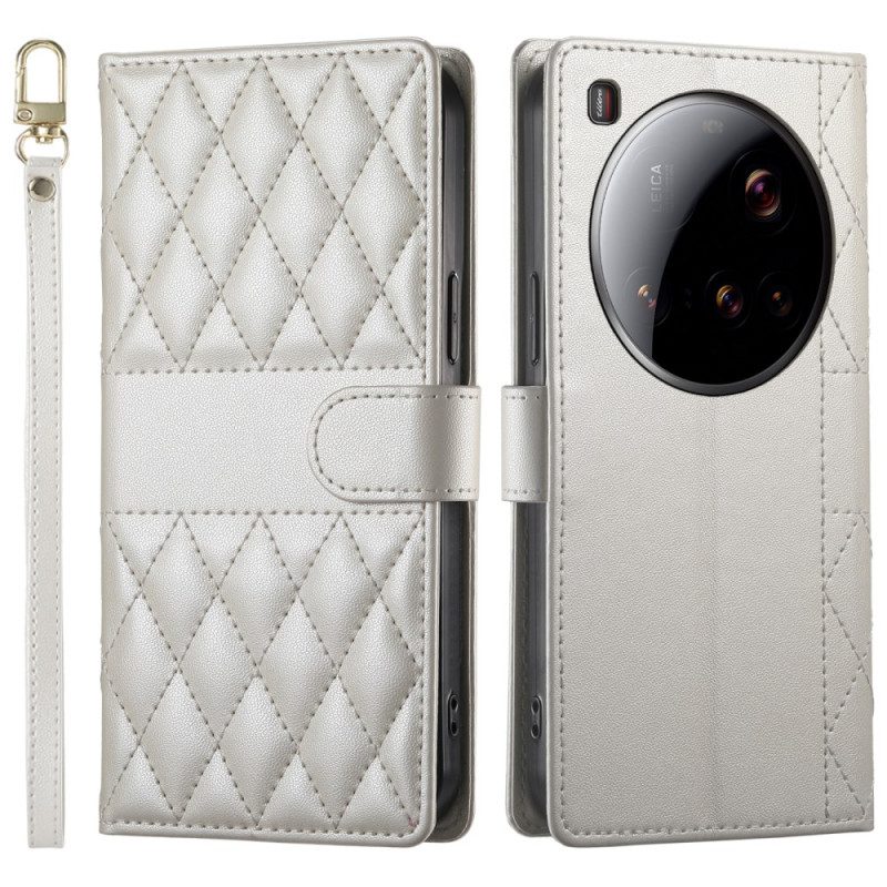 Skyddsfodral Xiaomi 15 Ultra Quiltad Med Rem Och Axelrem