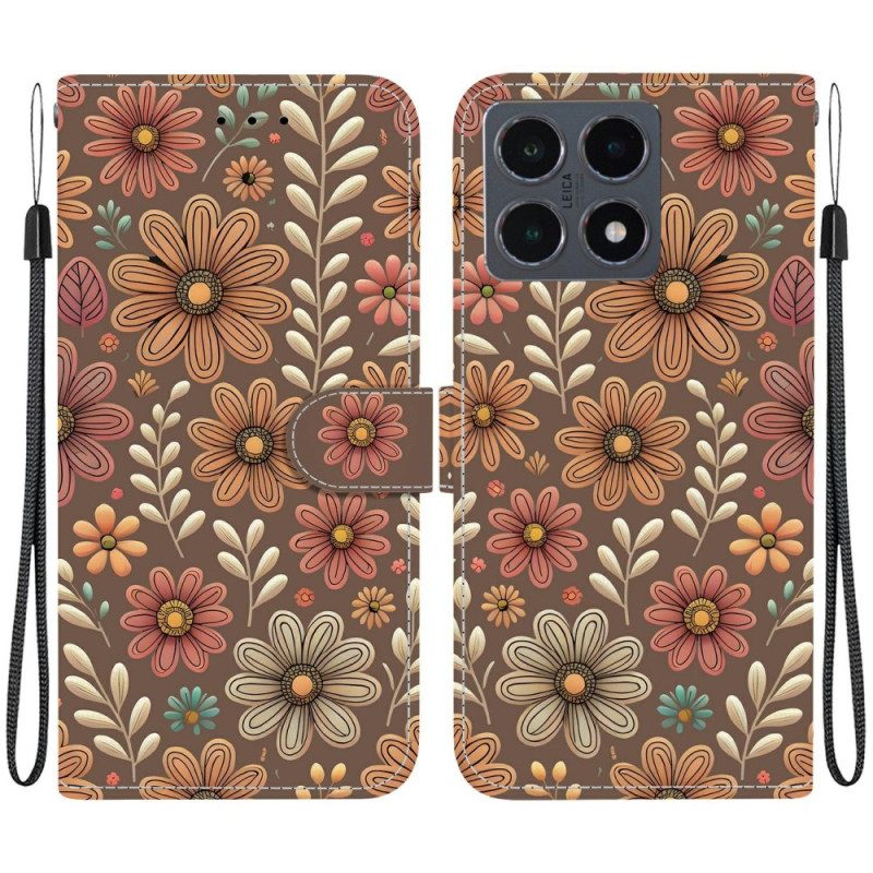 Skyddsfodral Xiaomi 15t Bruna Blommor