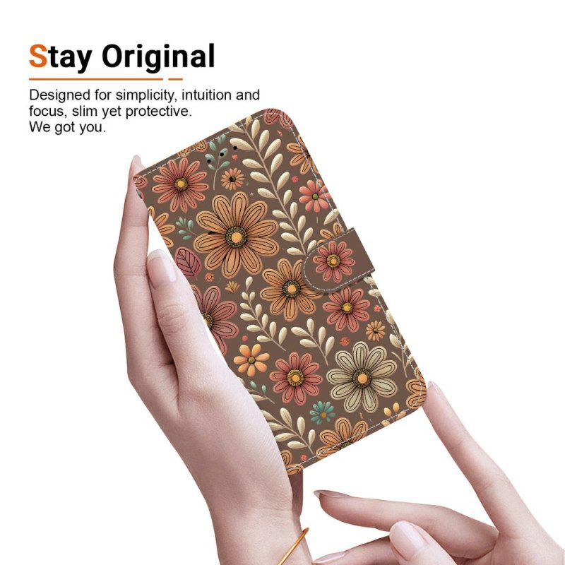 Skyddsfodral Xiaomi 15t Bruna Blommor