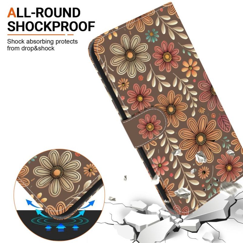 Skyddsfodral Xiaomi 15t Bruna Blommor