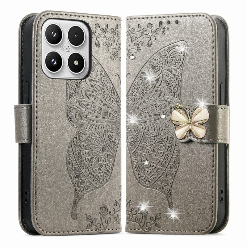 Skyddsfodral Xiaomi 17 3d-fjäril Och Strass