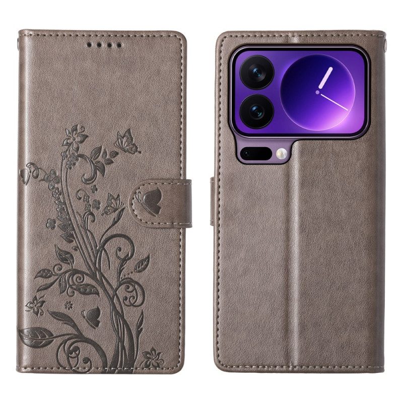Skyddsfodral Xiaomi 17 Pro Blommigt Fjärilsmönster