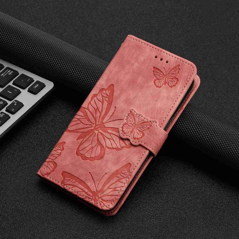 Skyddsfodral Xiaomi 17 Pro Fjärilsdesign Med Mockaeffekt