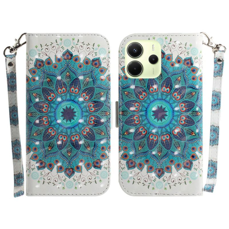 Skyddsfodral Xiaomi Redmi Note 14 4g Grön Mandala Med Rem