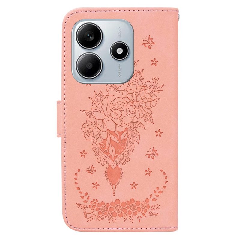 Skyddsfodral Xiaomi Redmi Note 14 5g Fjärils- Och Blommönster