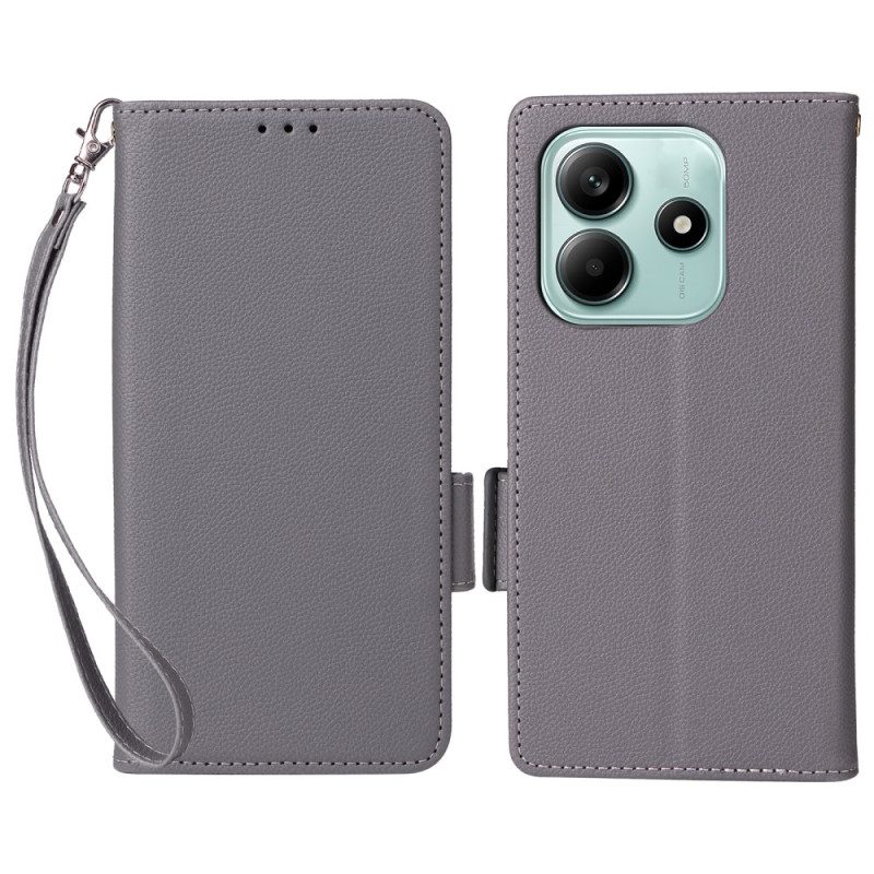 Skyddsfodral Xiaomi Redmi Note 14 5g Litchitextur Med Rem