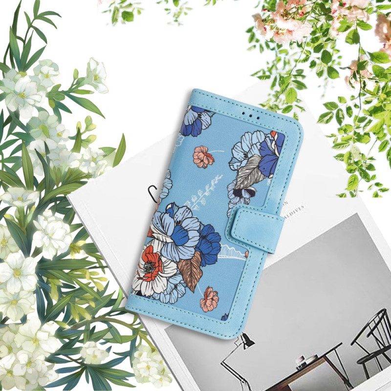 Skyddsfodral Xiaomi Redmi Note 14 Pro 4g Grafiska Blommor Med Rem