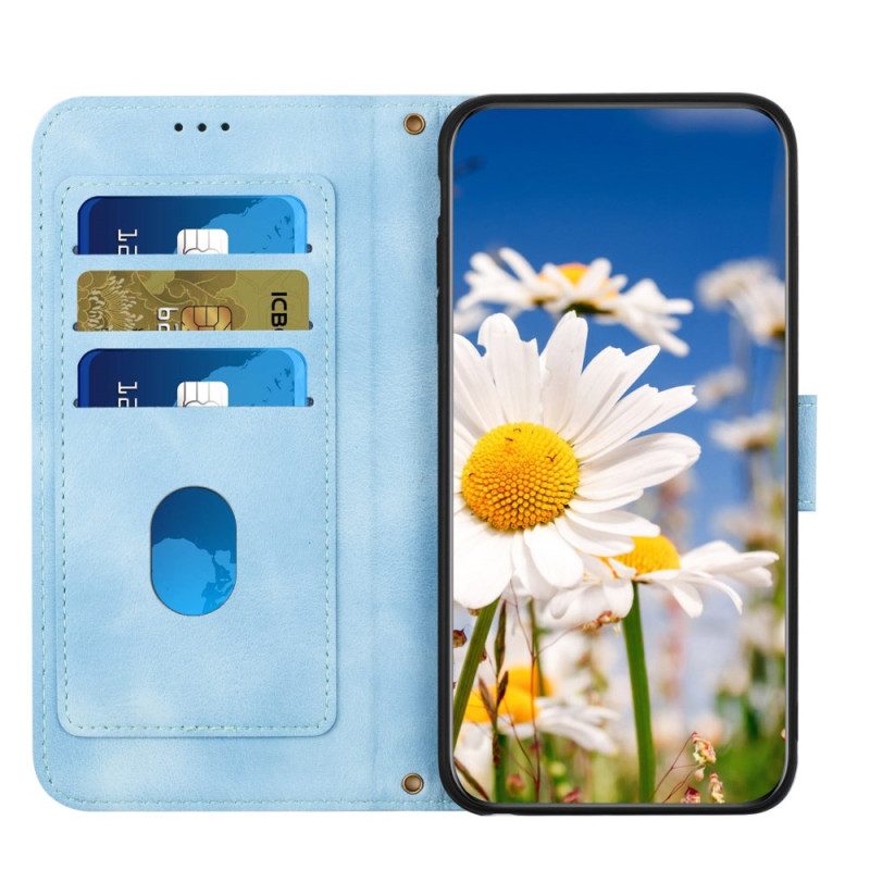 Skyddsfodral Xiaomi Redmi Note 14 Pro 4g Grafiska Blommor Med Rem
