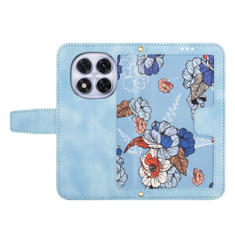 Skyddsfodral Xiaomi Redmi Note 14 Pro 4g Grafiska Blommor Med Rem
