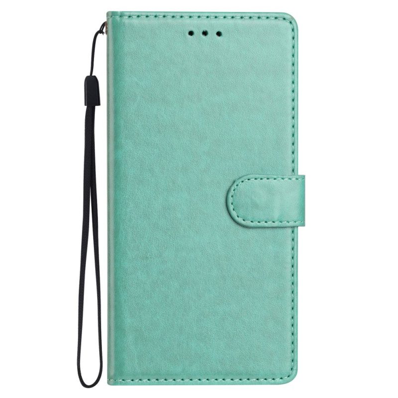 Skyddsfodral Xiaomi Redmi Note 14 Pro 5g Enfärgat Konstläder Med Rem