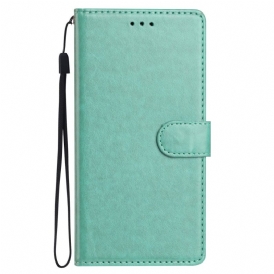 Skyddsfodral Xiaomi Redmi Note 14 Pro 5g Enfärgat Konstläder Med Rem