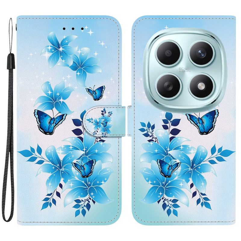 Skyddsfodral Xiaomi Redmi Note 15 5g Blå Fjärilar