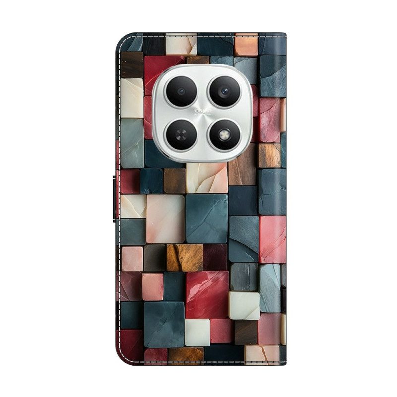 Skyddsfodral Xiaomi Redmi Note 15 5g Med Hopfällbart Stativ - Färgglatt Tegelmönster