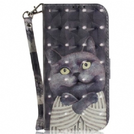 Skyddsfodral Xiaomi Redmi Note 15 Pro Plus 5g Grå Katt Med Rem