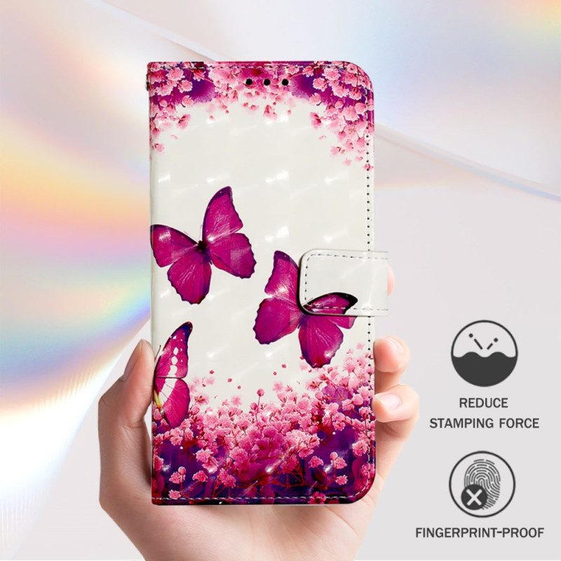 Skyddsfodral Xiaomi Redmi Note 15 Pro Plus 5g Rosa Fjärilar